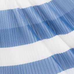 Lapin House-White & Blue Mesh Skirt | Childrensalon Outlet