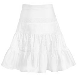 Lapin House-White Broderie Anglaise Skirt | Childrensalon Outlet
