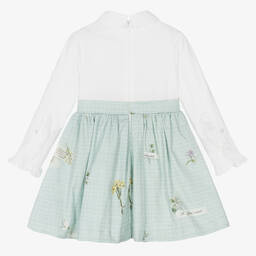 Lapin House-White & Mint Green Dress | Childrensalon Outlet