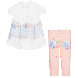 Lapin House-Белый топ с розовыми легинсами | Childrensalon Outlet