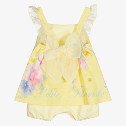 Lapin House-Yellow Floral Baby Dress | Childrensalon Outlet