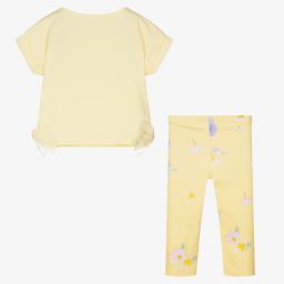 Lapin House-Желтый топ и легинсы с цветами | Childrensalon Outlet