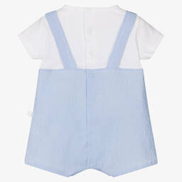 Laranjinha-Baby Boys Blue Checked Cotton Shortie | Childrensalon Outlet