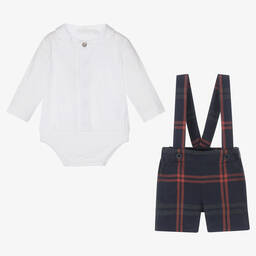 Chic by Laranjinha-Baby Boys Blue Shorts Set | Childrensalon Outlet