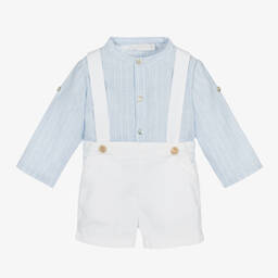 Laranjinha-Baby Boys Cotton & Linen Shorts Set | Childrensalon Outlet