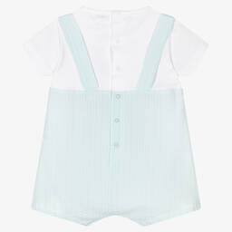 Laranjinha-Baby Boys Green Checked Cotton Shortie | Childrensalon Outlet