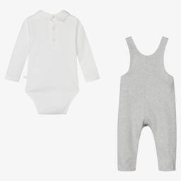 Laranjinha-طقم دانغريز قطن لون رمادي للمواليد | Childrensalon Outlet