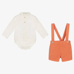 Laranjinha-Кремовое боди и оранжевые шорты | Childrensalon Outlet