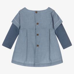 Laranjinha-Baby Girls Blue Chambray Dress | Childrensalon Outlet