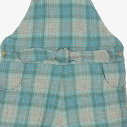 لارانجينا-Baby Girls Grey Check Dungarees | Childrensalon Outlet
