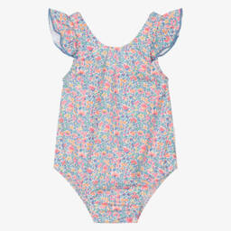 Laranjinha-Baby Girls Pink & Blue Floral Liberty Print Swimsuit | Childrensalon Outlet
