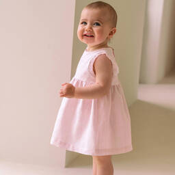 Laranjinha-Baby Girls Pink Seersucker Dress | Childrensalon Outlet