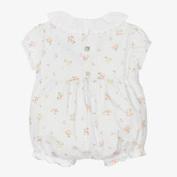 Laranjinha-Baby Girls White & Blue Striped Shortie | Childrensalon Outlet