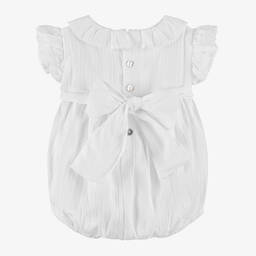 Laranjinha-Baby Girls White Cotton Shortie | Childrensalon Outlet