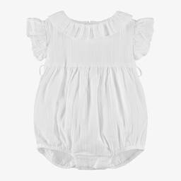 Laranjinha-Baby Girls White Cotton Shortie | Childrensalon Outlet