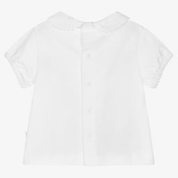 Laranjinha-Baby Girls White Cotton Top | Childrensalon Outlet