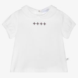 Laranjinha-Baby Girls White Cotton Top | Childrensalon Outlet