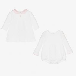 Laranjinha-Baby Girls White Dress Set | Childrensalon Outlet
