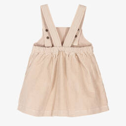 Laranjinha-Beige Corduroy Pinafore Dress | Childrensalon Outlet