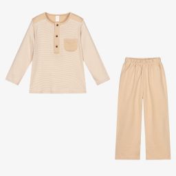 Laranjinha-Beige Cotton Pyjamas | Childrensalon Outlet