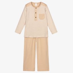 Laranjinha-Beige Cotton Pyjamas | Childrensalon Outlet