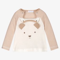 Laranjinha-Beige Teddy Cotton Top | Childrensalon Outlet