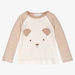 Laranjinha-Beige Teddy Cotton Top | Childrensalon Outlet