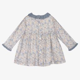 Laranjinha-Blue & Beige Floral Dress Set | Childrensalon Outlet
