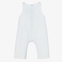 Laranjinha-Blue Check Cotton Baby Romper | Childrensalon Outlet