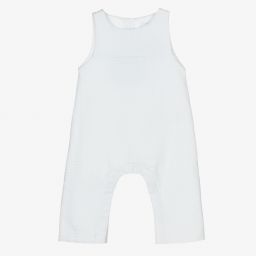 Laranjinha-Blue Check Cotton Baby Romper | Childrensalon Outlet