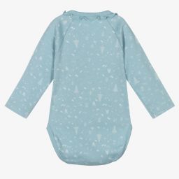 Laranjinha-Blue Cotton Ruffle Bodysuit | Childrensalon Outlet