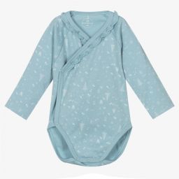 Laranjinha-Blue Cotton Ruffle Bodysuit | Childrensalon Outlet