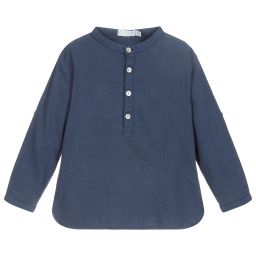 Chic by Laranjinha-قميص قطن و كتّان لون كحلي | Childrensalon Outlet