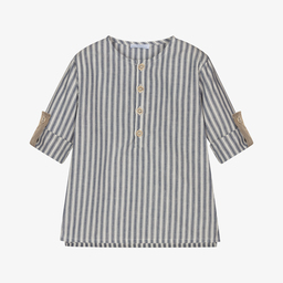 Laranjinha-Рубашка из смесового льна в голубую полоску | Childrensalon Outlet