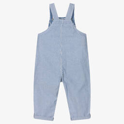 Laranjinha-Blue & White Striped Cotton Dungarees | Childrensalon Outlet