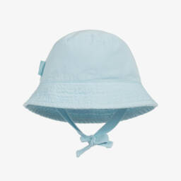 Laranjinha-Boys' Aqua Woven Cotton Hat | Childrensalon Outlet