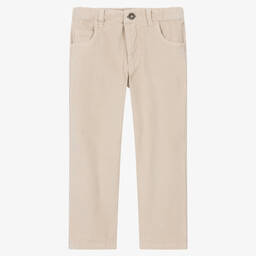 لارانجينا-بنطلون قطن كوردروي لون بيج للأولاد | Childrensalon Outlet