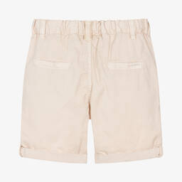 Laranjinha-Boys Beige Cotton Chino Shorts | Childrensalon Outlet