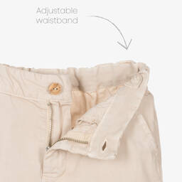 Laranjinha-Boys Beige Cotton Chino Shorts | Childrensalon Outlet