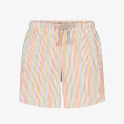 Laranjinha-Boys Beige Stripe Cotton Shorts | Childrensalon Outlet