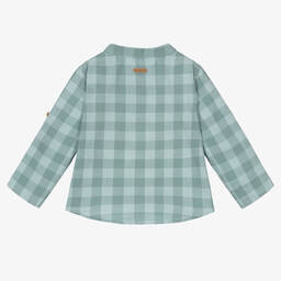 Laranjinha-Boys Blue Check Cotton Shirt | Childrensalon Outlet