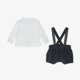 Laranjinha-Boys Blue Corduroy Shorts Ensemble | Childrensalon Outlet