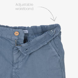 Laranjinha-Boys Blue Cotton Chinos Shorts | Childrensalon Outlet