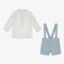 Laranjinha-Рубашка в полоску и голубые шорты из хлопка | Childrensalon Outlet