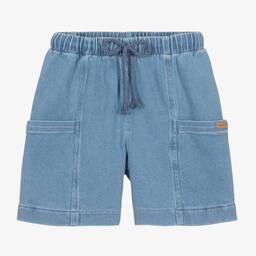 Laranjinha-Boys Blue Denim Pocket Shorts | Childrensalon Outlet
