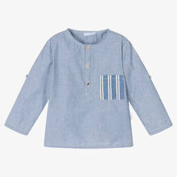 Laranjinha-Хлопковая полурубашка в голубую полоску | Childrensalon Outlet