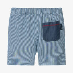 Laranjinha-Boys Blue Striped Cotton Shorts | Childrensalon Outlet