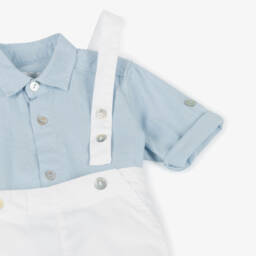 Laranjinha-Комплект льняных шортов синий и белый для мальчиков | Childrensalon Outlet