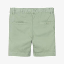 Laranjinha-Boys Classic Green Twill Shorts | Childrensalon Outlet