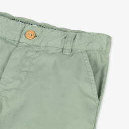 Laranjinha-Boys Classic Green Twill Shorts | Childrensalon Outlet
